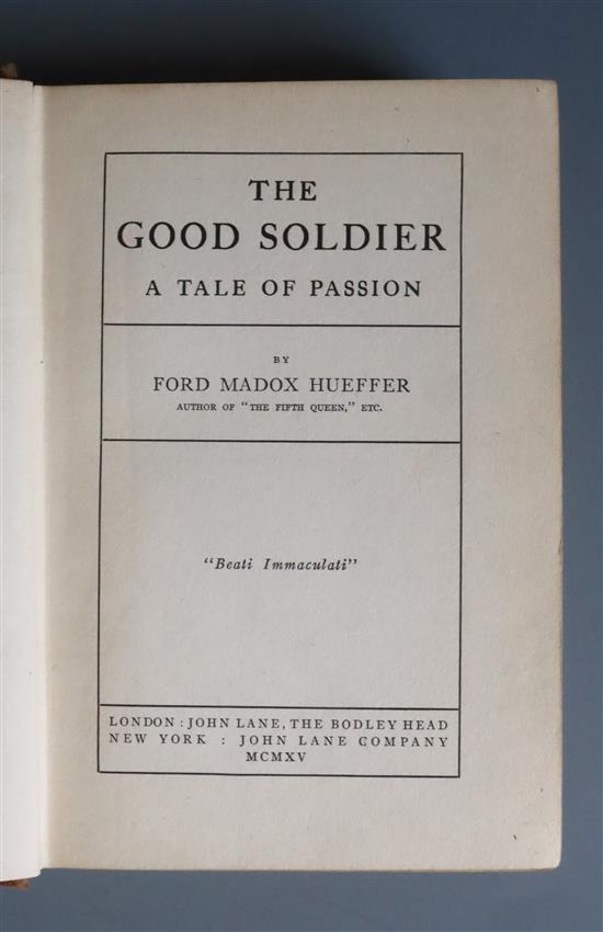 Ford, Ford Madox - The Good Soldier, 1st edition, 8vo, original brown cloth blind ruled, with beige lettering
